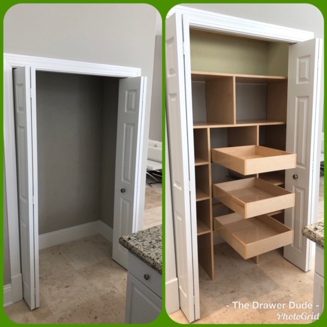 custom closet organizers near me || custom slide out drawers