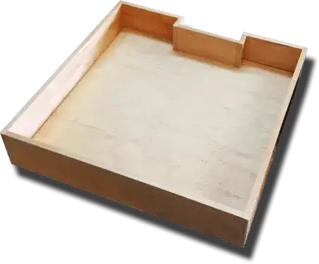 Single wooden pull-out drawer box.